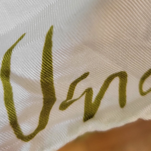 Vana Elegant Teal and Yellow Silk Scarf 24X24 - Picture 4 of 5